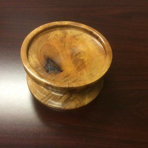 Oregon myrtlewood pillar candle holder